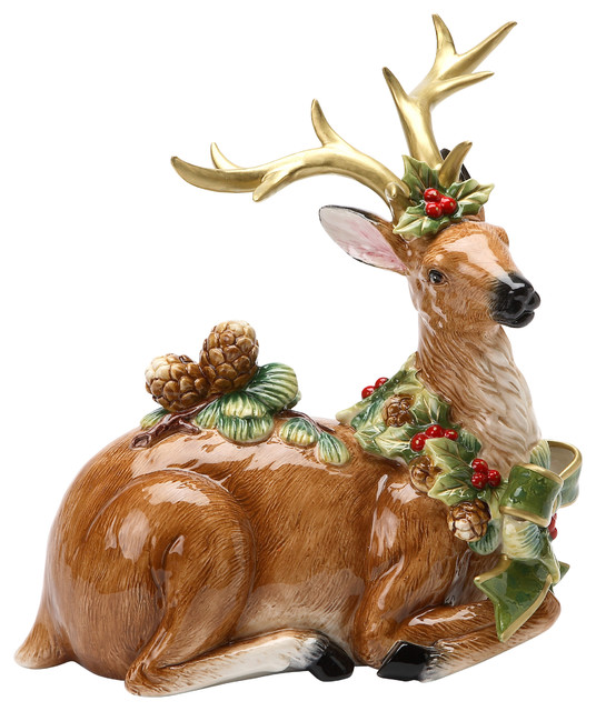 Reindeer Pinecone Figurine Traditional Holiday Accents And
