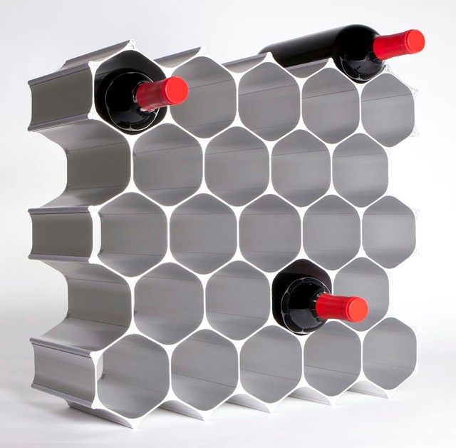 Winehive 28 Bottle Modular Wine Rack Contemporary Wine Racks New