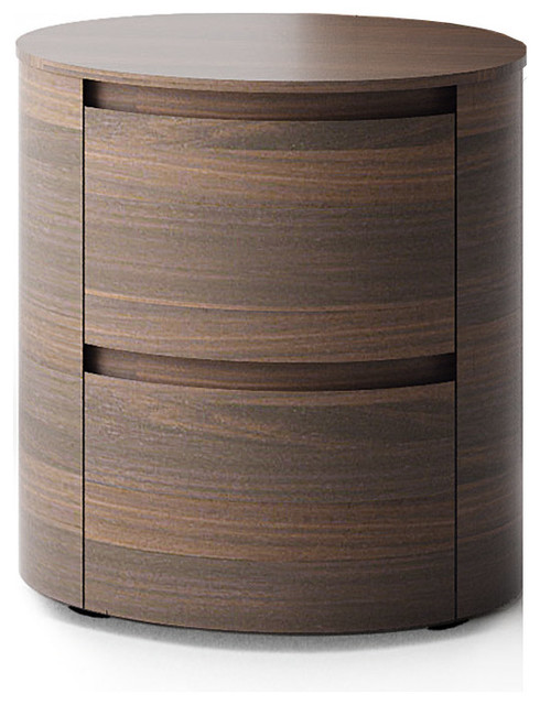 'Universo' Contemporary round bedside cabinet with drawers by