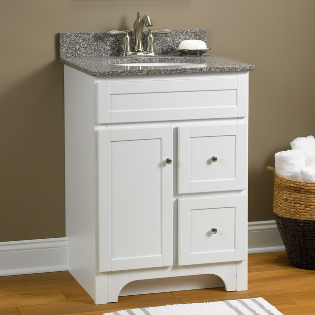 Worthington 24" Vanity in White Transitional Bathroom Vanities And