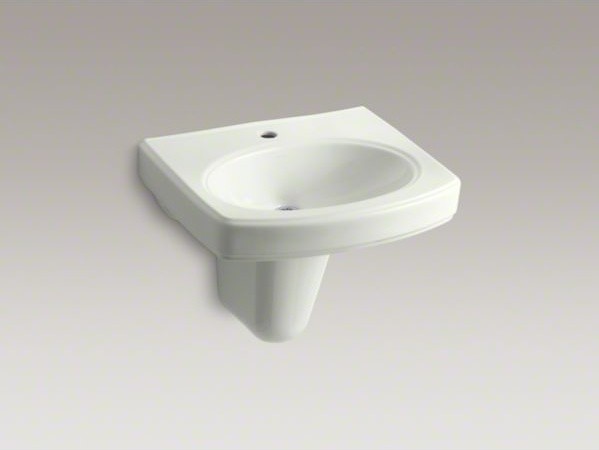 KOHLER Pinoir(R) wall-mount bathroom sink with single faucet hole ...