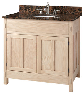 36\u0026quot; Unfinished Mission Hardwood Vanity for Undermount Sink 