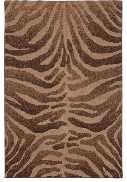 Mohawk Terrace Kahala Brown Outdoor / Indoor Animal Prints Tiger 5' x 8 ...