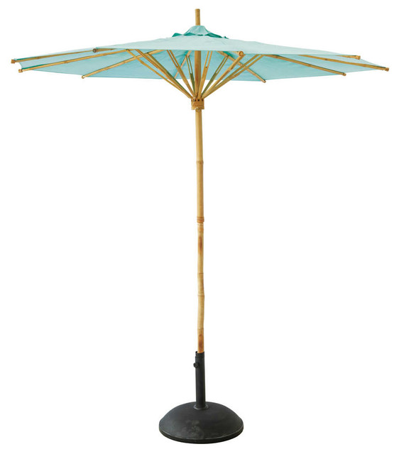 Blue bamboo garden parasol Robinson Tropical Outdoor Umbrellas by