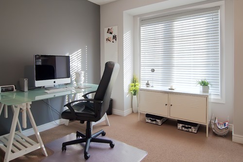 Grey and white office