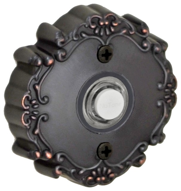 Round Victorian Doorbell, OilRubbed Bronze Traditional Doorbells