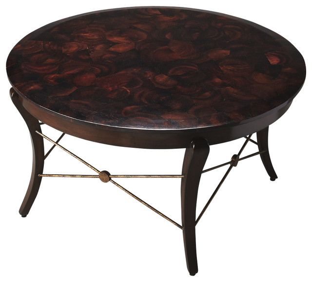 Butler Loft Savoy Round Modern Cocktail Table Transitional Coffee