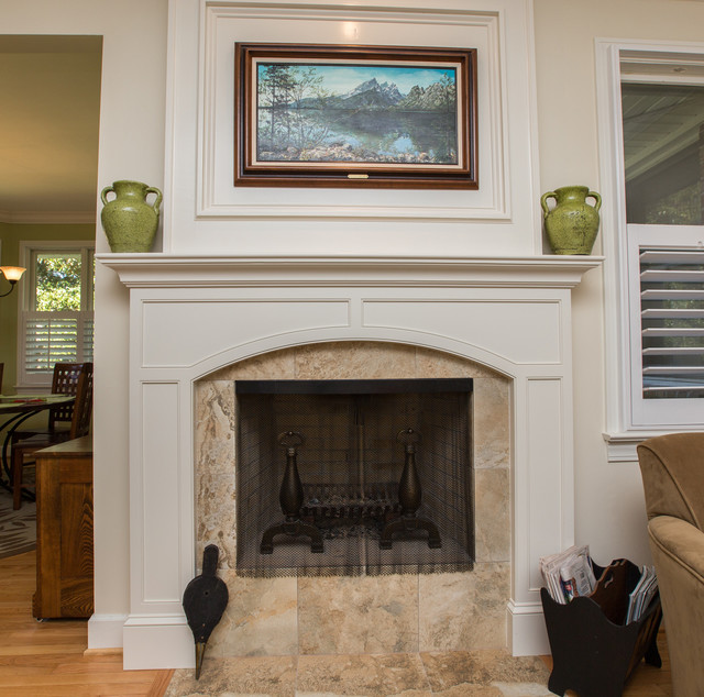 Fireplace Mantle Traditional with Beadboard Trim Modern