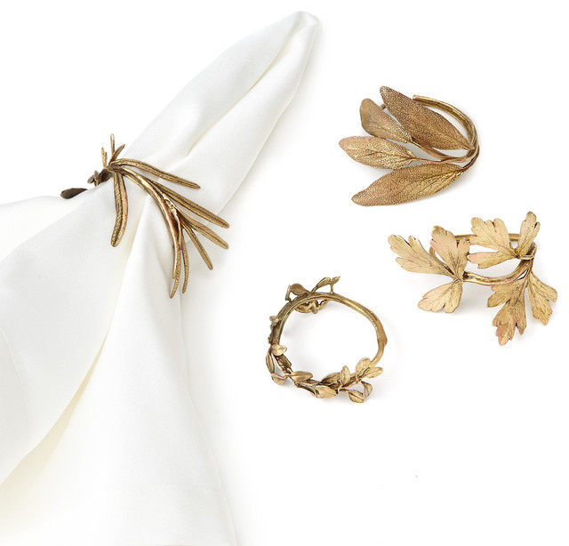 Assorted Herb Napkin Rings Contemporary Napkin Rings by