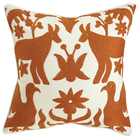 Otomi Pillow - Orange - Eclectic - Decorative Pillows - dallas - by Wisteria