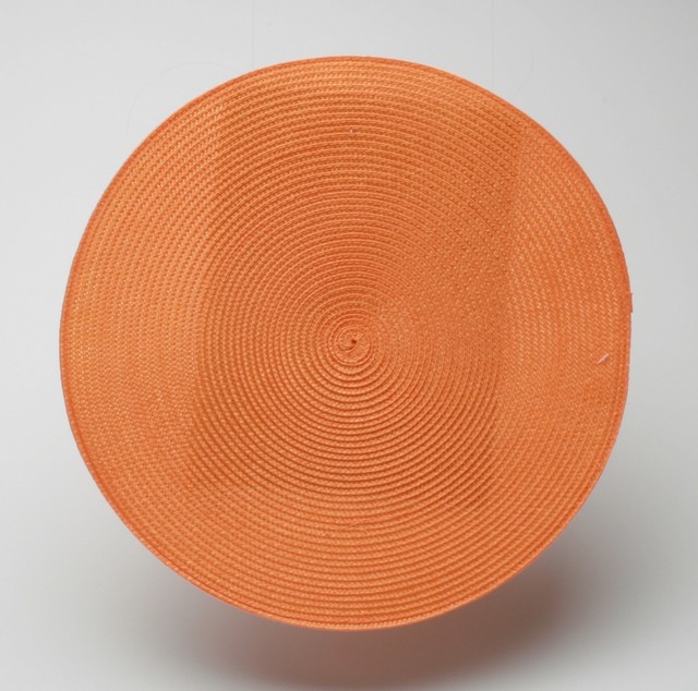 Round Woven Placemat in Orange Set of 4 Contemporary Placemats