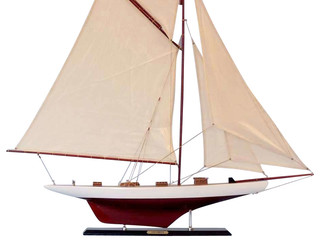 Wooden Columbia Model Sailboat Decoration - Beach Style - Decorative 