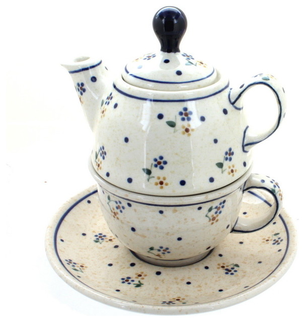 Country Meadow Individual Teapot and Cup Traditional Teapots by