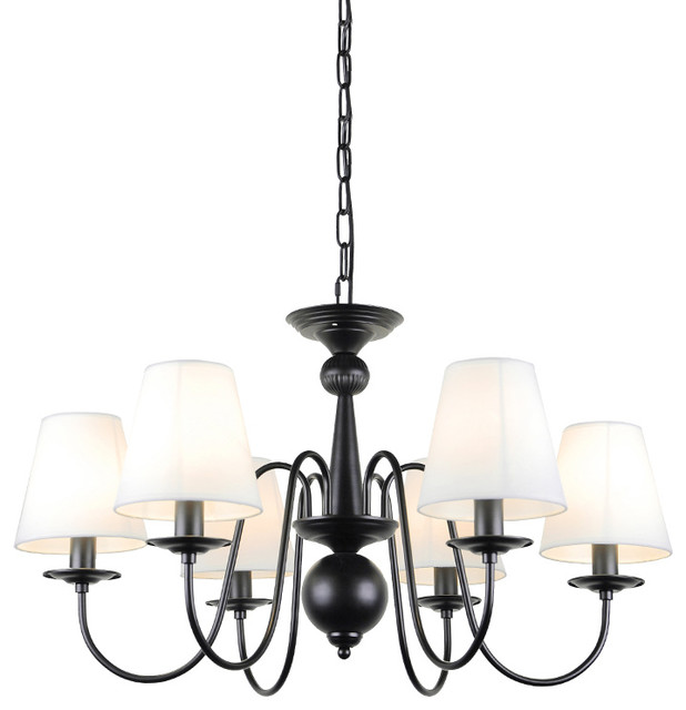 Lights Modern Black Iron Chandelier With Fabric Shades Chandeliers Lights Modern Black Iron Chandelier With Fabric Shades Chandeliers