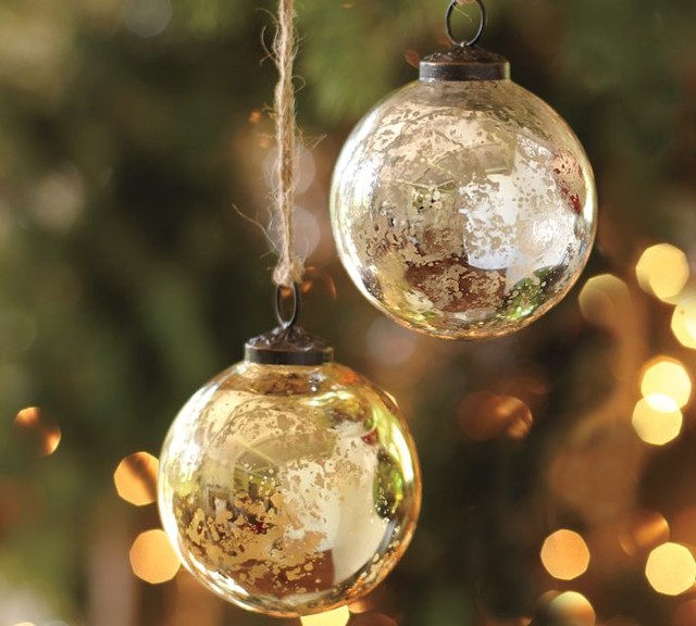 Mercury Glass Ball Ornaments Silver And Gold Traditional Christmas Ornaments Sacramento 