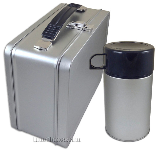 Plain Lunch Box and Thermos Traditional Lunch Boxes And Totes by