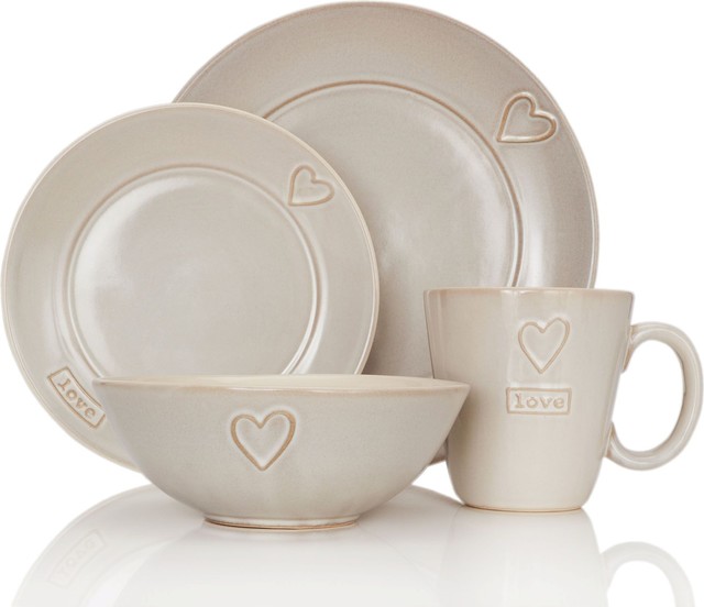 12 Piece Love Dinner Set - Eclectic - Dinner Sets - by Next