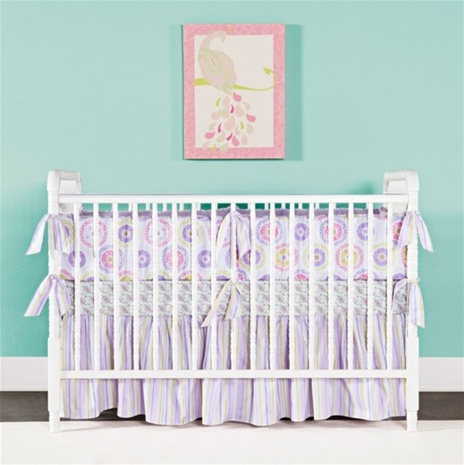 Little House Crib Bedding Set, Suzani Lavender Modern Baby Bedding by Layla Grayce