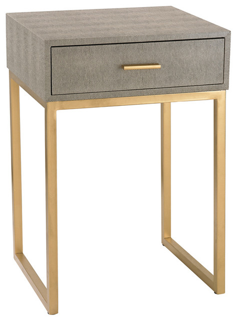 Faux Shagreen Side Table Gray Modern Side Tables And End Tables