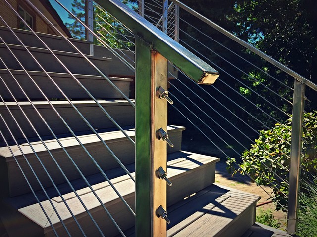 Contemporary Deck Boise Custom Deck Build with Stainless Steel Railings contemporary-deck