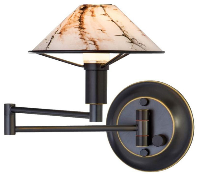 Aging Eye Glass Shade Swing Arm Wall Lamp - Modern - Swing Arm Wall Lamps - by Lightology