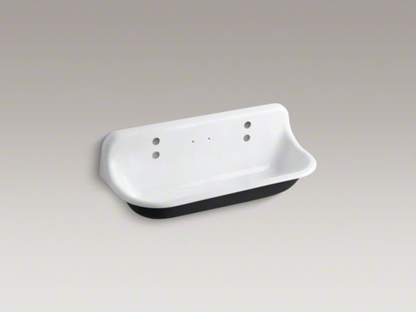... wall-mounted wash sink with 2 faucet holes contemporary-kitchen-sinks