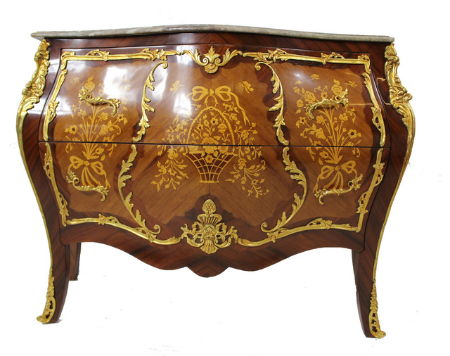 Bombay Marquetry 2Drawer Ormolu Chest Victorian Accent Chests And