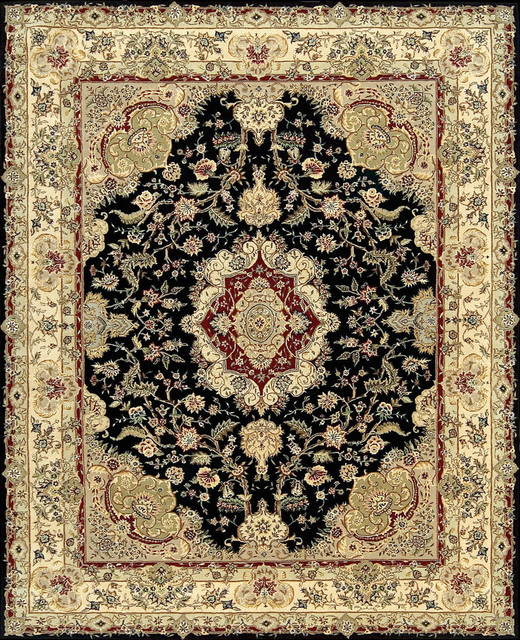 Nourison 2000 2028 Black Area Rug, 5'6"x8'6" Victorian Area Rugs