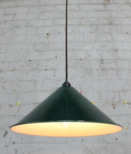Warehouse Enamel Light - Midcentury - Pendant Lighting - by Milan Direct