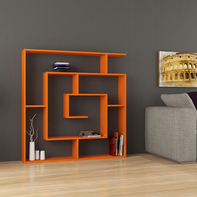 Labirent Bookcase Orange Contemporary Bookcases chicago by