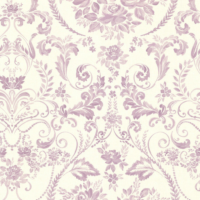 Bella Purple Damask Wallpaper Victorian Wallpaper by Brewster
