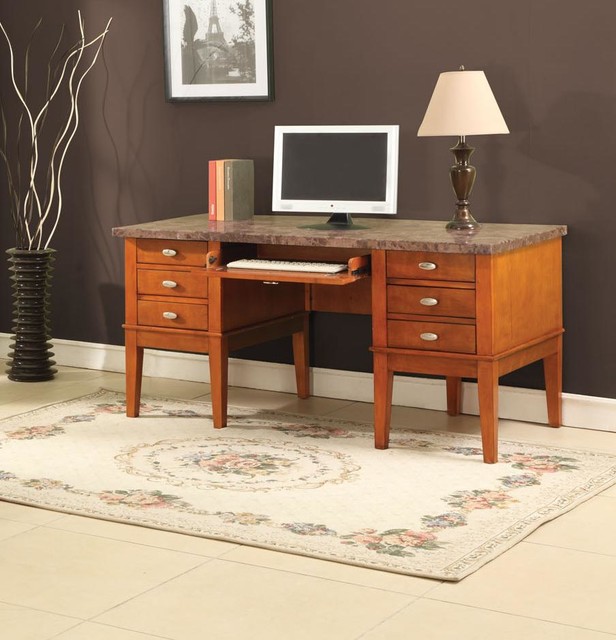 Marble Top Office Desk Contemporary Desks And Hutches new york