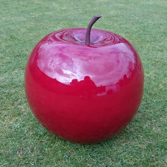 Large Red Apple Garden Ornament Contemporary Garden Statues