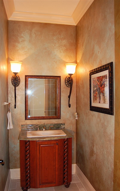 Eclectic Powder Room Tampa Metallic plaster finish eclectic-powder-room