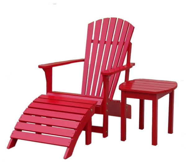 Red 3-piece Adirondack Chair Set contemporary-adirondack-chairs