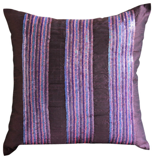 Multicolor Sequins Purple Art Silk 18