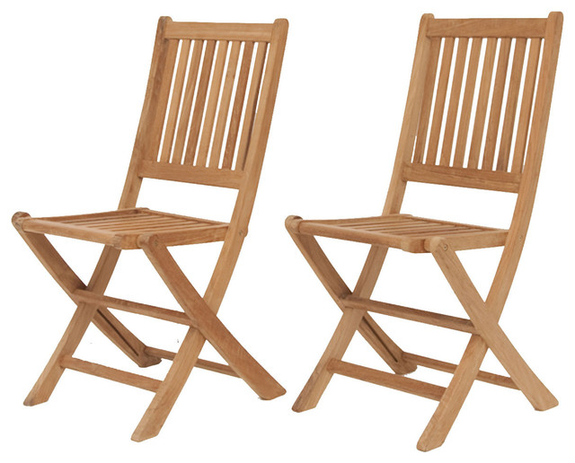 Amazonia Teak London Teak Folding Chair Contemporary