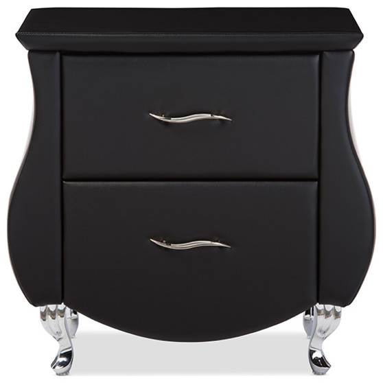Erin Faux Leather Upholstered Nightstand Contemporary Nightstands