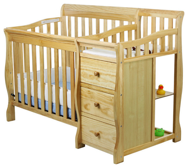 Dream On Me Jayden 4-In-1 Mini Convertible Crib And Changer, Natural ...