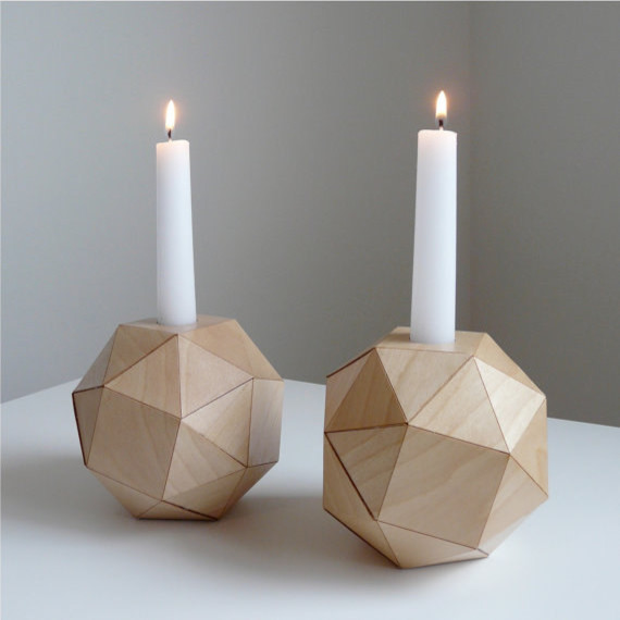 Geometric Wood Candlesticks by Urban Analog Contemporary
