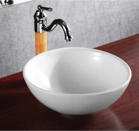 Round White Ceramic Vessel Bathroom Sink CA4030 contemporary-bathroom ...