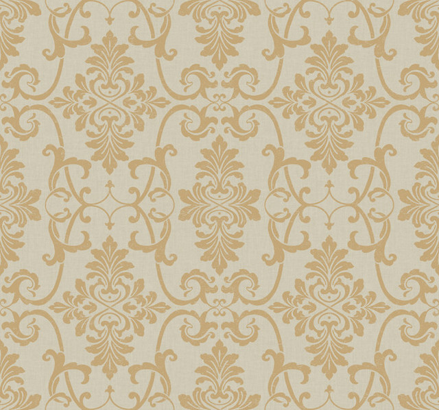 Nn4102 Damask Contemporary Wallpaper, Sample - Victorian - Wallpaper