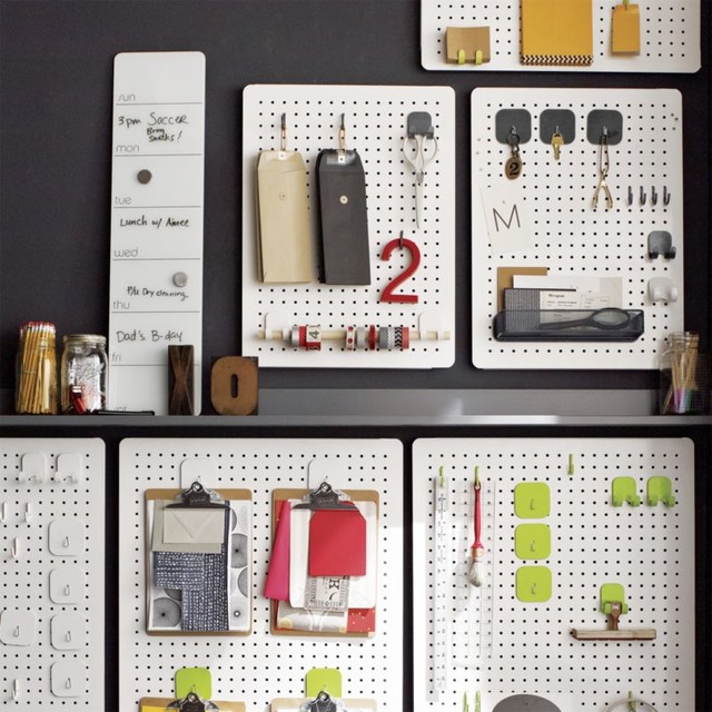 Three by Three Peggy Board Storage Modern Bulletin Boards And