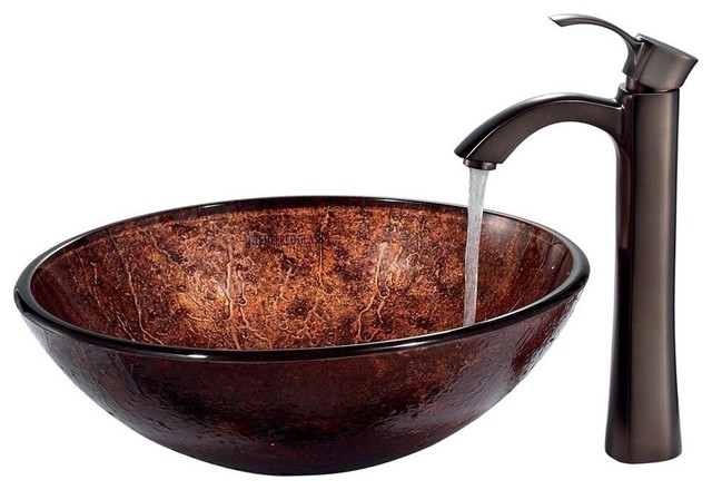 ... Moon Vessel Sink with 12.25 in. Faucet - Contemporary - Bathroom Sinks
