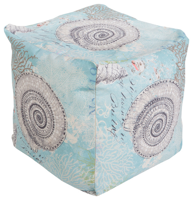 Square Pouf, Teal - Traditional - Floor Pillows And Poufs - by Hollywood Decor