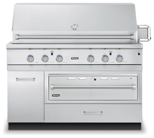 Viking 54" Grill Base With Warming Drawer Access, Stainless
