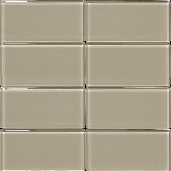 3x6 Glass Subway Tile Light Gray