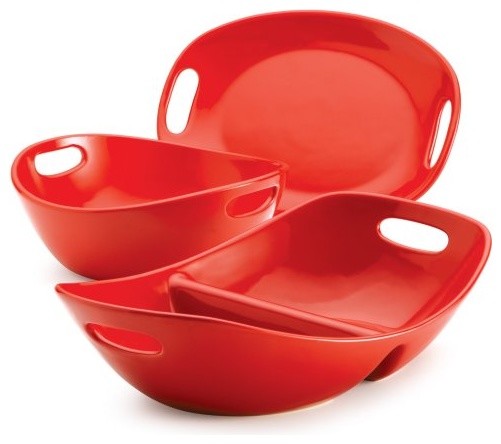 Set Ray  pc. modern serving utensils Red red Rachael  utensils Serveware serving 3