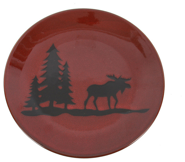 Moose Stoneware Dinner Plate Rustic Dinner Plates by DEI