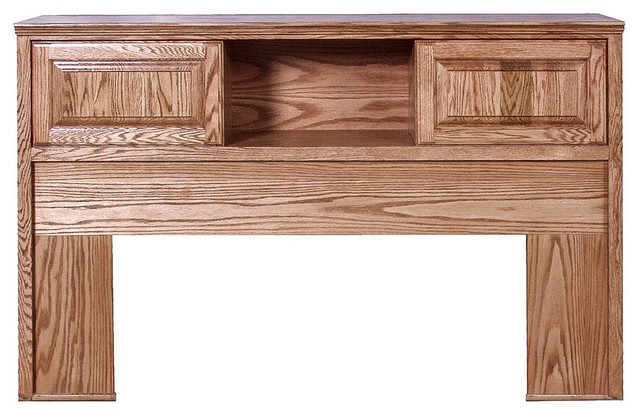 Traditional Oak Queen Bookcase Headboard - Traditional - Headboards